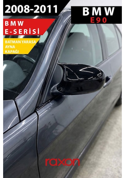Bmw 3 Serisi E90 2008-2011 Batman & Yarasa Ayna Kapağı Parlak Piano Black Sport