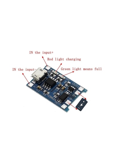 Robocombo Tp4056 Lipo Li-Ion Pil Şarj Modülü 1S 3.7V Type-C Pil Şarj Devres