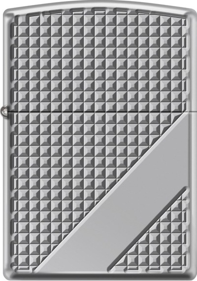 Zippo Armor Hatch Dizayn Çakmak - High Polish Chrome Gri