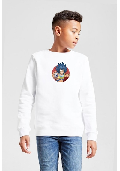 Tshirthane Beyblade Laban Vanot With Leopard Beyaz Çocuk 2ip Sweatshirt 001 Beyaz
