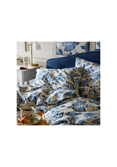 Ikea Bıttersöta Çift Kişilik Nevresim Takımı 220 X 240 Cm Açık Gri - Gök Mavisi Çok Renkli