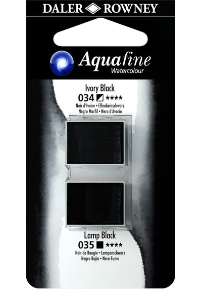 Daler Rowney Aquafine Tablet Sulu Boya Ivory Black / Lamp Black