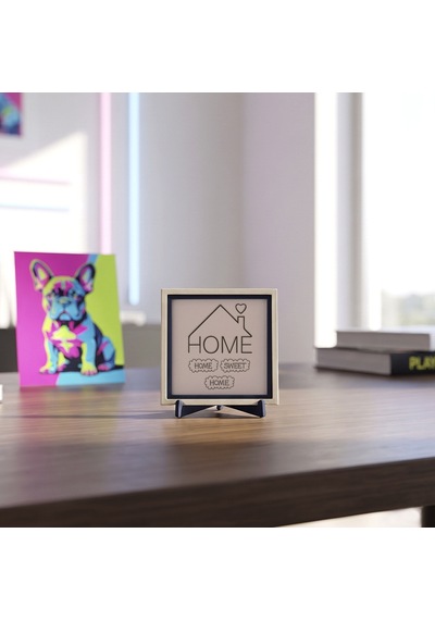 Home Sweet Home Silüetli Modern Dekoratif Parça, Ev Ve Ofis Dekoru İçin Özel Tasarım 10x10 Cm