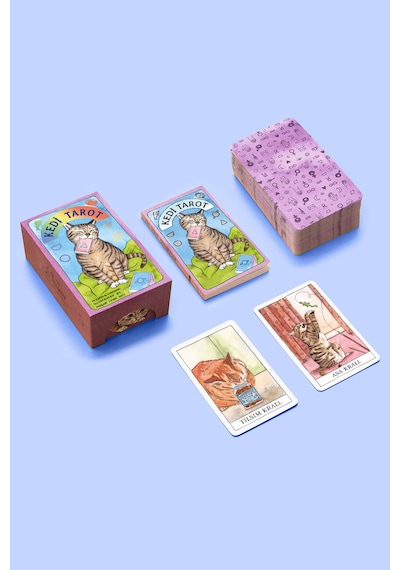 Kedi Tarot Destesi - 78 Tarot Kartı Ve Rehber Kitap Özel Kutulu Set