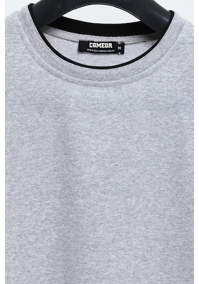 Comeor Erkek Gri Çift Bisiklet Yaka Standart Rahat Kesim Sweatshirt Cmrb68-gri Comeor Erkek Gri Çift Bisiklet Yaka Standart Rahat Kesim Sweatshirt Cmrb68-gri