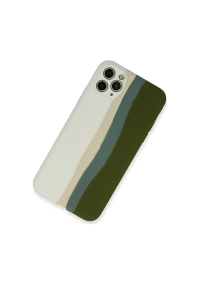 Apple iPhone Uyumlu,  11 Pro Kılıf Ebruli Lansman Silikon - Beyaz-yeşil