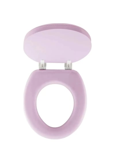 Lunaev Pembe Yumuşak Klozet Kapak Büyük Puf 42x41 Cm Açık Ahşap