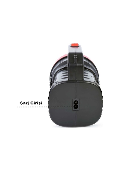 15W+26Smd Led El Feneri Şarjlı Projektör Uzun Menzil Avcı Feneri N11.8307 Siyah