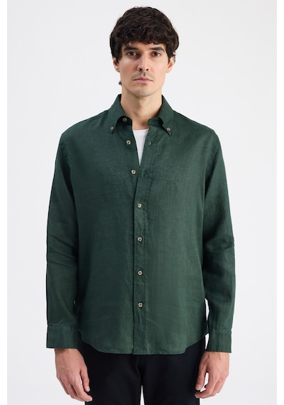 D'S Damat Ds Damat Comfort Haki Düz Keten Gömlek 6hc02ap01304m Çok Renkli 2XL