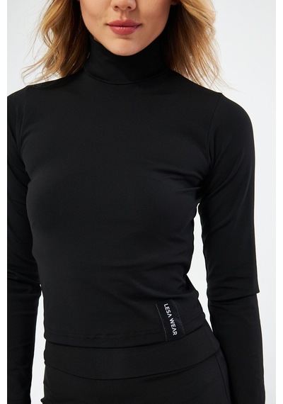 Lesa Wear Soft Touch Balıkçı Yaka Bluz Siyah Siyah