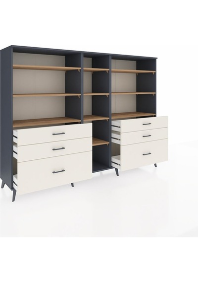 Hyperion Dolap 10 Raflı 6 Çekmeceli 220x44x163 Antrasit-çam/aytaşı Atlas Çam/aytası - Antrasıt Hyperion Dolap 10 Raflı 6 Çekmeceli 220x44x163 Antrasit-çam/aytaşı Atlas Çam/aytası - Antrasıt