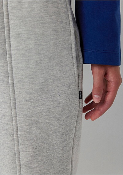 Kadın M1023291-32175 Örme Pantolon Grey Melange Gri Mavi