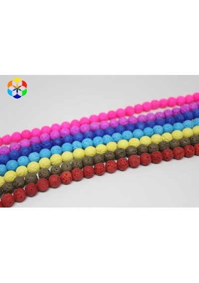Lav Taşı Toprak Renkli YARIM Dizi 8mm (18cm uzunluğundadır)