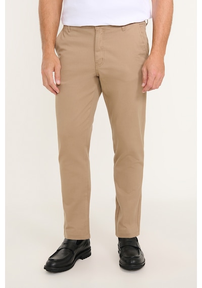 Ac&Co / Altınyıldız Classics Erkek Camel Pamuklu Tapered Fit Yan Cepli Diagonal Desenli Esnek Casual Pantolon