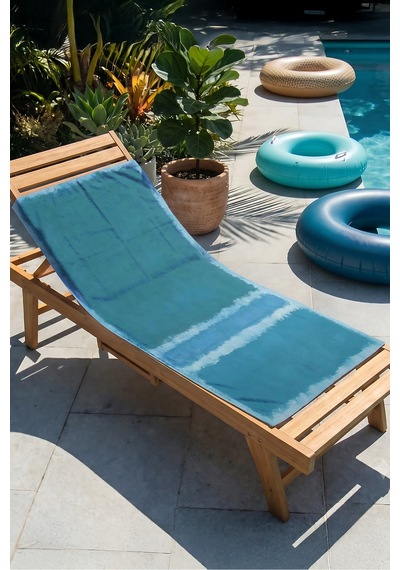 Mavi Çizgili Modern Plaj Havlu Örtüsu - Minimalist Akdeniz Stil Hızlı Kuruyan Mikrofiber Havlu Örtü Serin Mimoza