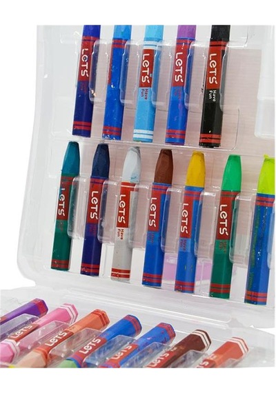 Pastel Boya Plastik Çantalı 24'Lü 1 Paket Lets Pastel Boya Plasti