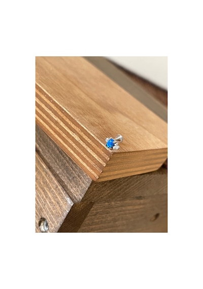 925 Ayar Gümüş Opal Ve Zirkon Taşlı Dudak Helix Tragus Kıkırdak Piercingi Gümüş Piercing
