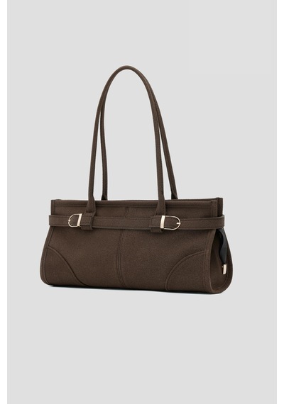 Shule Bags Enyola Vintage Süet Çanta Kahve Kahve