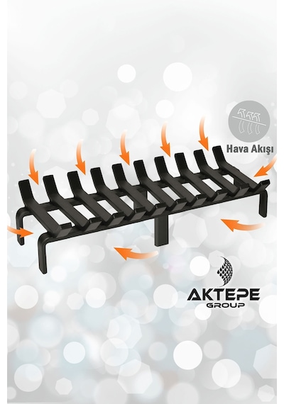 60 Cm X 32 Cm 10 Çubuklu Ekstra Şömine Izgarası Dar Gözlü Izgara