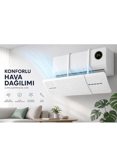 Ayarlanabilir Klima Yönlendirici Aparat 56-95 Cm /hava Yönlendirici Deflektör / Rüzgar Önleyici / Split Klima Uyuml