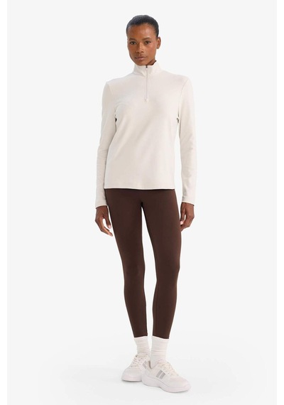 Defacto Defactofit Standart Fit Dik Yaka Fermuarlı Sporcu Sweatshirt F1687ax25wnbg721 Bej-bg721