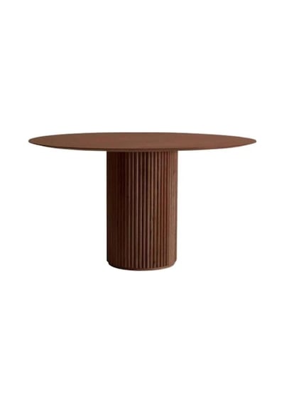 Breeze Yuvarlak Ahşap Bohem Masa 130x130 Ceviz