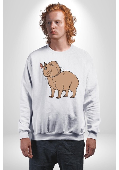 Chispi Unisex Beyaz Sweatshirt Beyaz