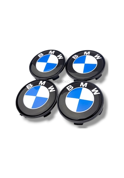 70 Mm Bmw Logolu Siyah Jant Göbeği Kapağı 5 Ayaklı Geçmeli Jant Kapağı Seti 4 Adet