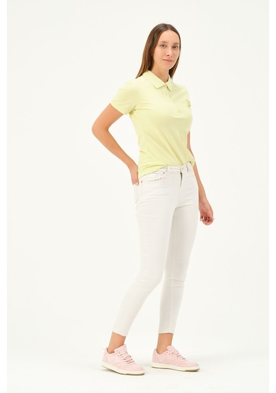 Msw Kadın Kısa Kollu Regular Fit Polo Yaka T-shirt Sarı