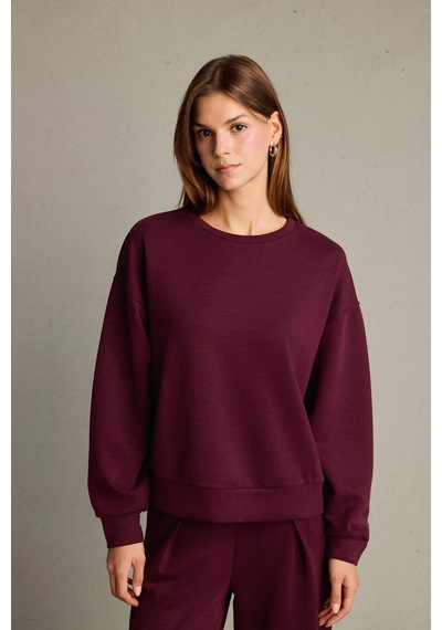 Defacto Bisiklet Yaka Modal Sweatshirt G2913ax25aubr115 Bordo