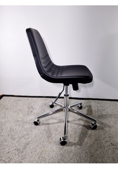 Bintaşmobilya Siyah Deri Rahat Ofis Personel Çalışma Sandalyesi