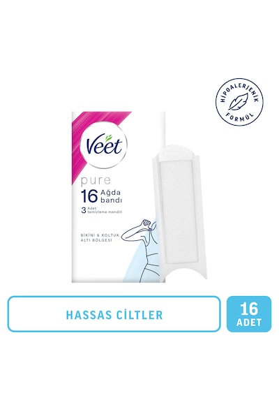 Veet Pure Hipoalerjenik Bikini ve Koltuk Altı Bölgesi Sir Ağda Bantları 16'lı