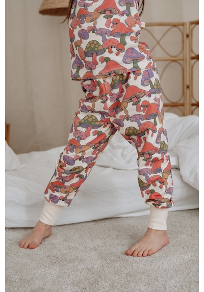 Mantar Baskılı Color Shapes Çocuk Pijama Seti Pembe