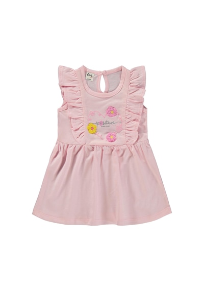 Civil Baby Kalp Baskı Çiçek 6-18 Ay Elbise - Pembe