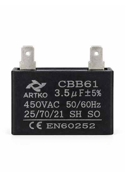 Cbb61 3.5 Μf 450v Klima Fan Motor Kondansatörü Kapasitör 2 Uçlu 1