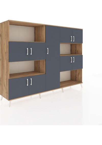 Hyperion Dolap 10 Raflı 9 Kapaklı 220x44x163 Çam-antrasit/çam Çam-antrasit/çam Hyperion Dolap 10 Raflı 9 Kapaklı 220x44x163 Çam-antrasit/çam Çam-antrasit/çam
