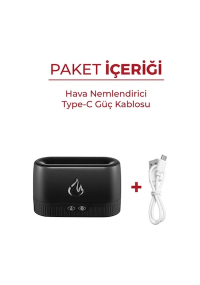 Ultrasonik Hava Nemlendirici Simülasyon 3d Alev Işığı Nemlendirici - Buhar Makinesi 230ml