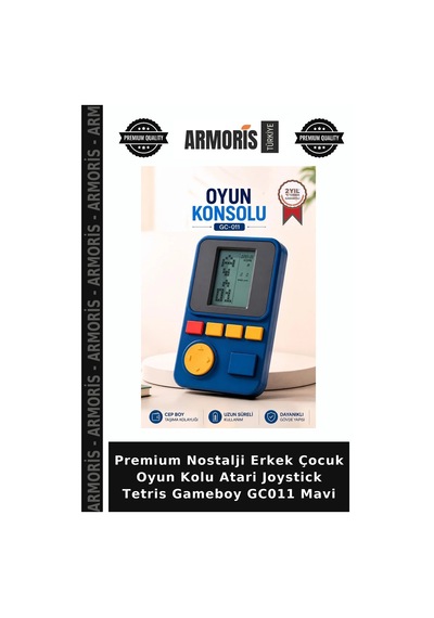 Premium Nostalji Erkek Çocuk Oyun Kolu Atari Joystick Tetris Gameboy Gc011 Mavi