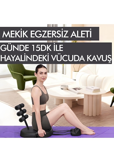 Çok Fonksiyonlu Pilates Mekik Aleti Ev Kol Üst Vücut Karın Ve Core Egzersiz Cihazı Siyah Pilates Çorabı Hediye