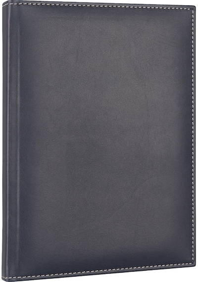 2K 2027 Yeni Yıl Deri Kapak Ajanda Defter Tarihli Çizgili 17x24 CM - Lacivert
