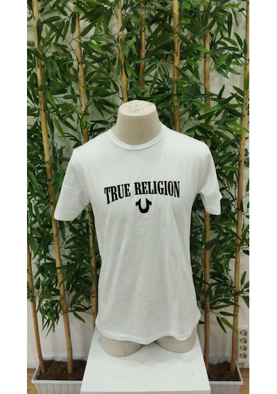 Erkek True Religion Baskılı Süprem T-shirt Beyaz