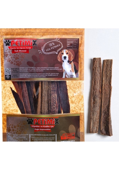 Petimix İnek Memesi Çubukları Çiğneme Kemiği Köpek Ödül Maması 130 G