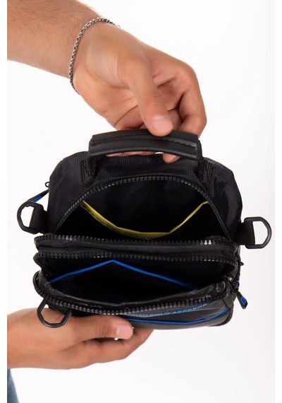 Newish Polo Erkek Quatro Kumaş El Ve Omuz Çantası New313 - Siyah - Mavi
