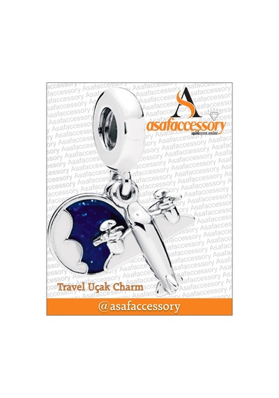 Travel Uçak Charm Gümüş Kaplama