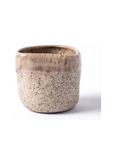 Must Bej/beyaz Stoneware El Yapımı Mug & Türk Kahvesi Karışık 2li Set 8638 Bej Beyaz