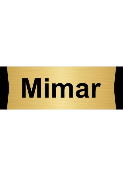 Mimar 10x20cm Altın Renk Metal Yönlendirme Levhası