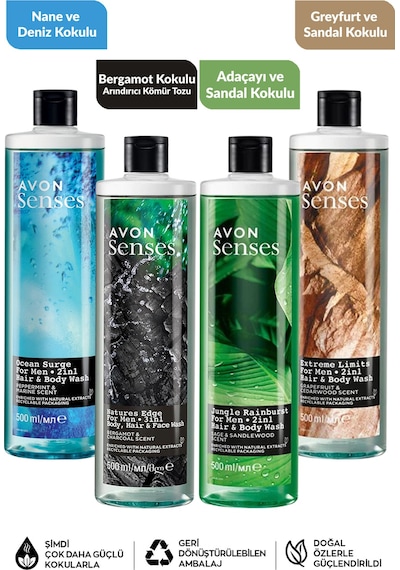 Nane Deniz Adaçayı Sandal Greyfurt Ve Bergamot Kolu Erkek Duş Jeli Paketi Fresh