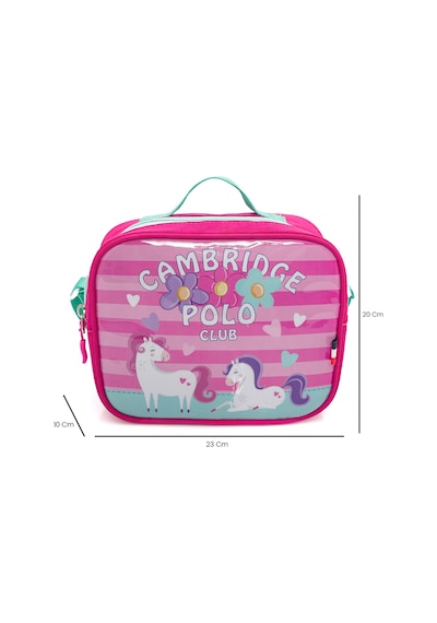 Cambridge Polo Club Minimal Unicorn Temalı 3'lü Kız Çocuk İlkokul Çanta Seti Pembe