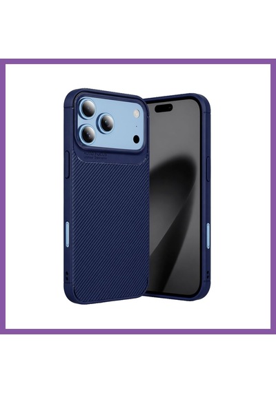 Bezos İphone 18 Pro Uyumlu Auto Focus Karbon Kapak - Lacivert Bzoshb