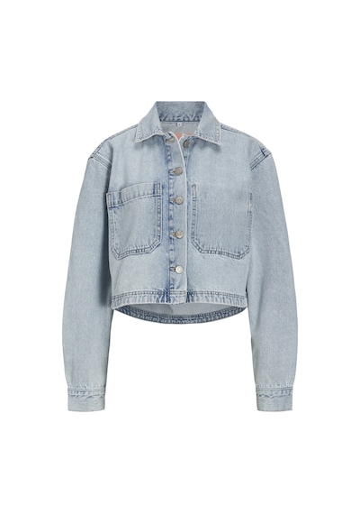 Jack & Jones Kadın Cep Detayli Denim Gömlek - Kayla 12253992 Light Blue Denim Mavi
